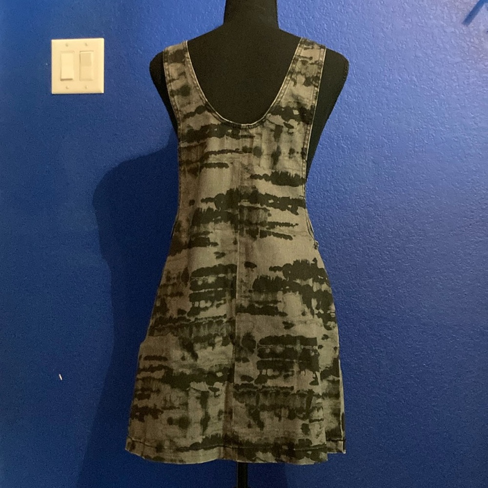 Grey & Black Button Up Pinafore